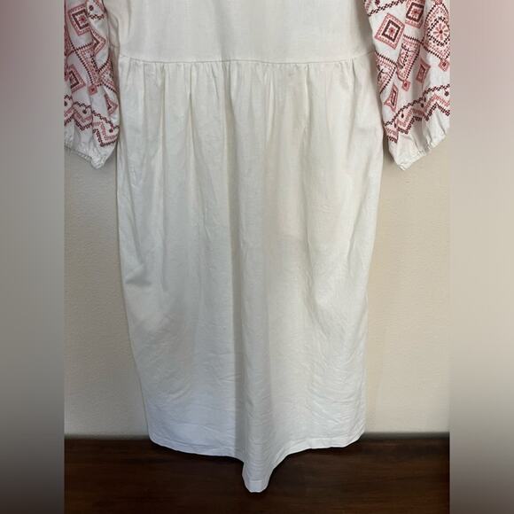 Madewell Embroidered-Sleeve Popover Midi Dress - Picture 13 of 15